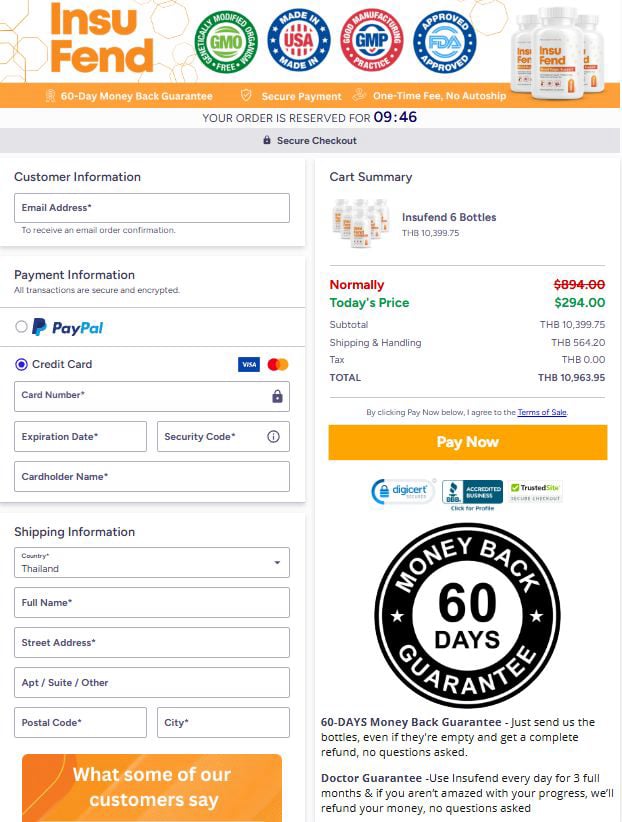 INSUFEND - Secure checkout